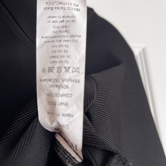 House of CB Talika Bandage Crop Top L Black Cutout Waistband Stretch Size L NWT - Picture 7 of 8